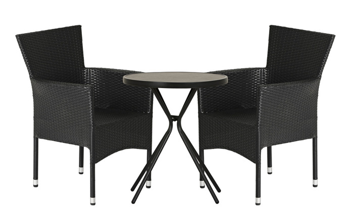 Cafébord Monaco Svart/Grå Ø60 cm Sunlife